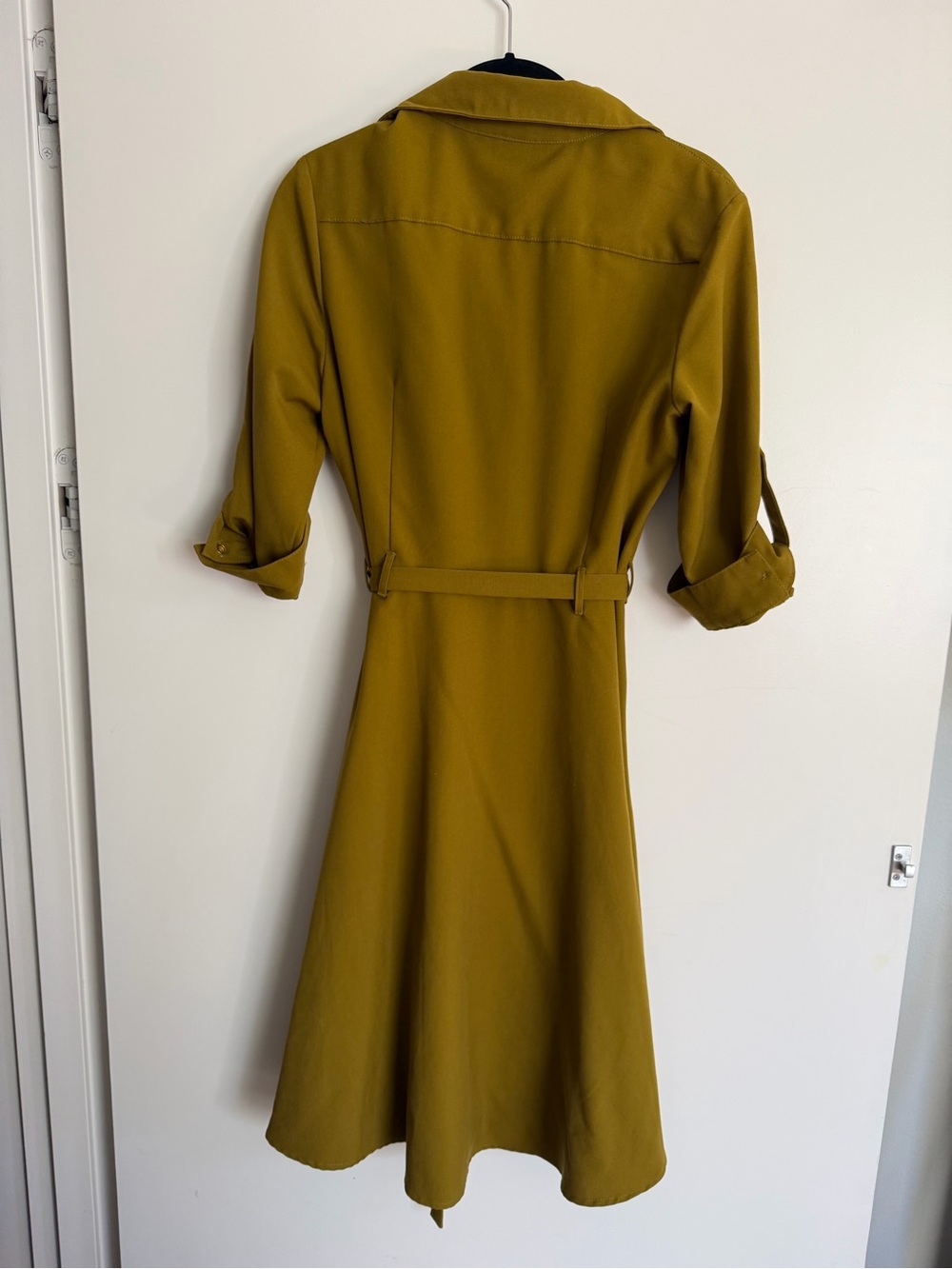 Sharagano Olive Button-Front Midi Shirt Dress - Picture 4 of 5